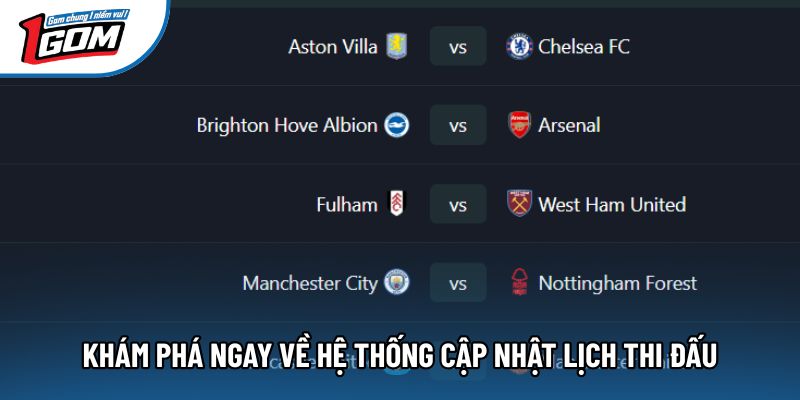 Khám phá ngay về hệ thống cập nhật lịch thi đấu